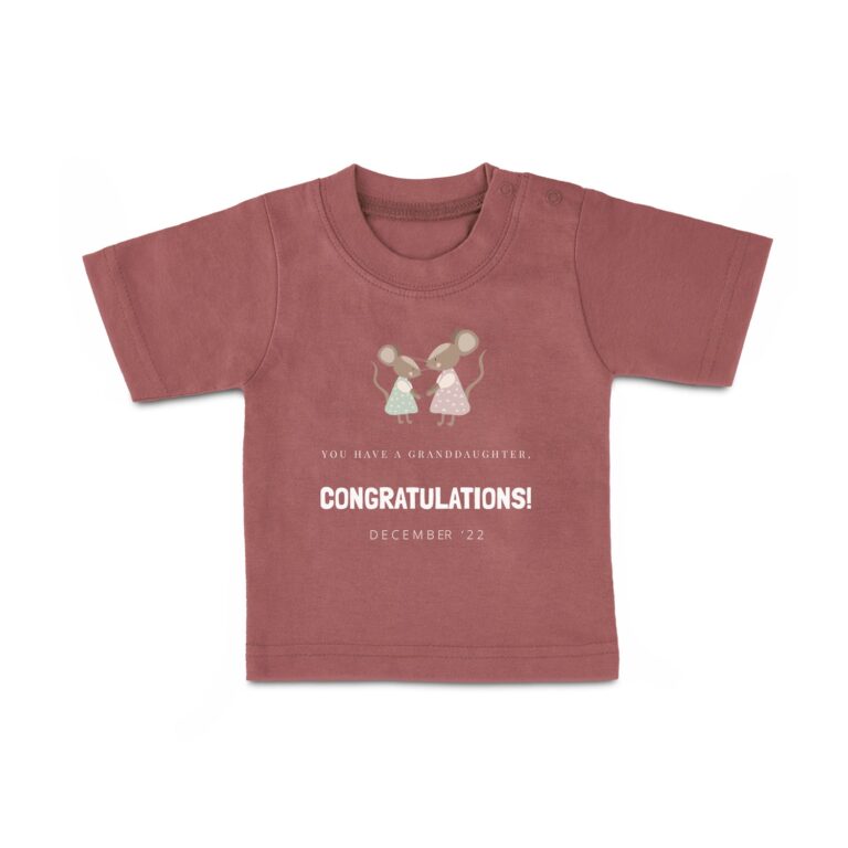 baby t shirt – printed – short sleeves – pink – 62/68