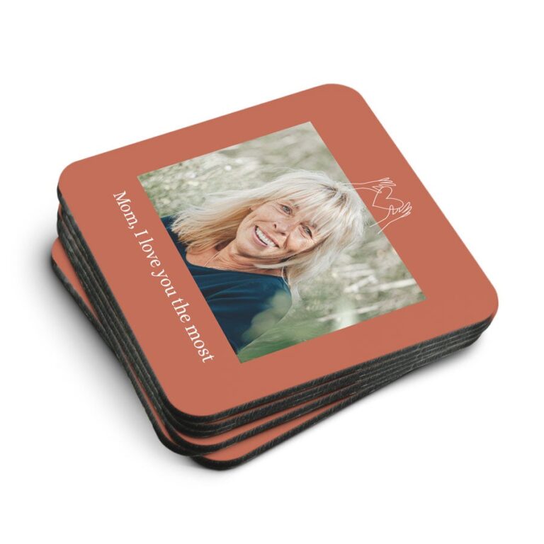 Premium Photo Coaster- Hardboard - Square - 6 pieces premium photo coaster hardboard – square – 6 pieces