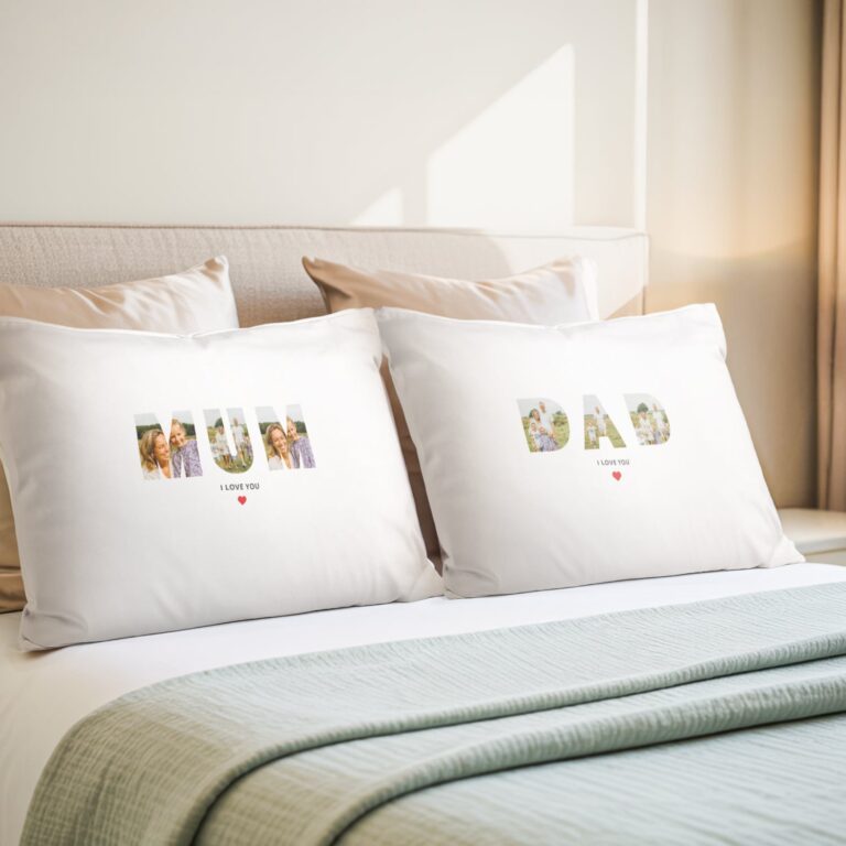 personalised pillowcase set – love – white – 60 x 50 cm