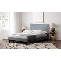 fabric silverton bed with optional mattress: double/dark grey/frame only