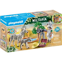 playmobil wiltopia photographer with zebras playset