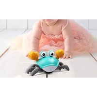 kids electric music crawling crab toy with light: green
