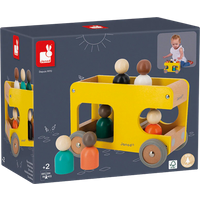 Janod Push-Along School Bus Toy janod push along school bus toy