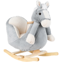 kikka boo grey horse plush rocking toy with seat