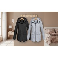 hooded waterproof jacket:grey/size xl