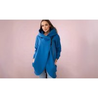 women’s casual hooded fleece lined solid color sweatshirt jacket: dark green /5xl