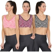 Blu Apparel Three and Nine Pack Marl Comfort Seamless Bras: Blush+Orange+Yellow/Small/3 Pack blu apparel three and nine pack marl comfort seamless bras: blush+orange+yellow/small/3 pack
