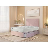 luxury plush velvet divan bed: charcoal divan bed with mattress & headboard 2 drawers/3ft single
