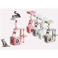 cat tree tower indoor cat bed with scratching post: ctd4604 – 107cm/dark grey beige