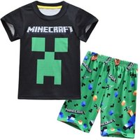 minecraft boys short sleeve pajama sets: c/7 8y