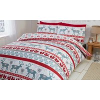 scandi brushed cotton printed duvet set:king