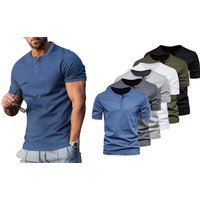 Men'sCasual Short Sleeve Henley Tee: White/Size XXXL/One men’scasual short sleeve henley tee: white/size xxxl/one