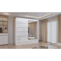 Sycylia Sliding Mirror Door Wardrobe: 255cm/Black sycylia sliding mirror door wardrobe: 255cm/black