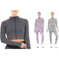 Seamless Ribbed Activewear Jacket: Black/ X-Large seamless ribbed activewear jacket: black/ x large