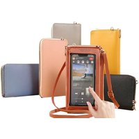 waterproof crossbody phone bag with usb charger port: blue/two