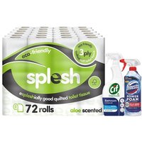 72 splesh rolls domestos foam spray 450ml and cif bath 700ml bundle