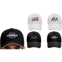 k pop demon hunters inspired hat: anime pattern black