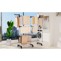 four tier foldable laundry dryer rack:black