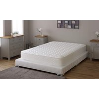 Micro-Quilted Memory Fibre Foam Open Coil Sprung White Zig-Zag Mattress: Small Double micro quilted memory fibre foam open coil sprung white zig zag mattress: small double