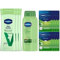 Vaseline Gift Set Aloe Soothe Lotion 600ml Spray 190ml & Lip Therapy 20g vaseline gift set aloe soothe lotion 600ml spray 190ml & lip therapy 20g