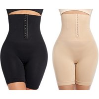 women’shigh waisted shapewear pants with adjustable buttons: nude/m l