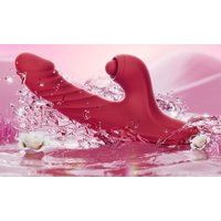 vibrator thrusting dildo: purple/one