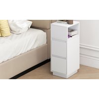 levede slim bedside and side tables: levede slim bedside table with 2 drawers in black