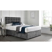 6ft/ silver /cube chenille divan no drawers buttons