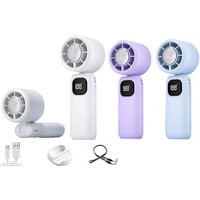 3 in 1 portable rechargeable cooling fan with 100 speed settings: purple