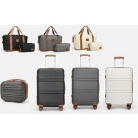 palma premium hardshell suitcase and weekend bag collection: 20 cabin carry on/black and brown
