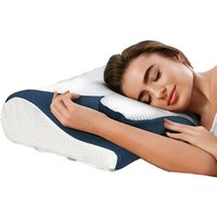ergonomic orthopaedic memory foam pillow: sleep well memory foam pillow/navy blue