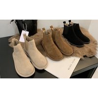 lined warm ankle boots: brown/ uk4