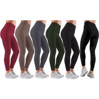 women’sfull length warm fleece lined seamless leggings: grey/ 12 14/one