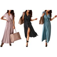 Polka Dot Split Front Maxi Dress: Black/UK 12 polka dot split front maxi dress: black/uk 12
