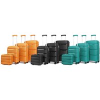 kono one to four piece colourful hard shell set with tsa lock: 20 inch suitcase/blue green/one