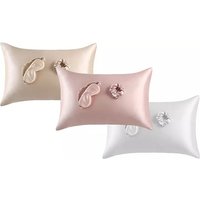 Satin Pillowcase Gift Set: Champagne + Pink/Two satin pillowcase gift set: champagne + pink/two