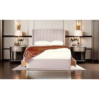 plush panel wing divan bed set: wing divan 5ft king / charcoal plush divan