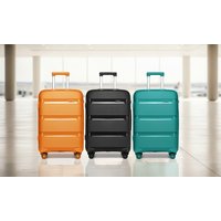 20 inch colourful pp hard shell suitcase hand luggage: cream