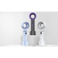 portable bladeless fan with led display:white