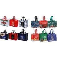 6 piece christmas tote bags: a
