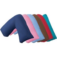 v shaped orthopaedic support pillow: pillow with pink pillowcase