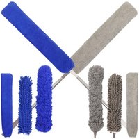 amos telescopic 5 piece duster set with interchangeable heads: grey