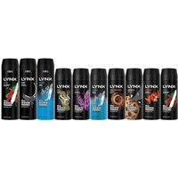 six pack of lynx men’sbody spray: black /200ml