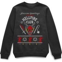 official licensed stranger things hellfire club christmas jumper: xxl