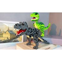 diy dinosaur micro building blocks set: velociraptor