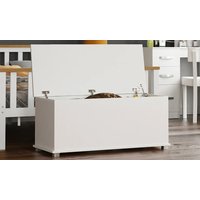 leon wood ottoman: white