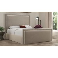 ds living verona pipping upholstered bed: grey/ small double/ without ottoman gas lift