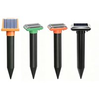 solar ultrasonic rodent repeller with led flame lights: style 1/orange/two