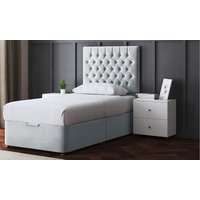 Seraphine Chesterfield Divan Bed: Steel/Small Single/without Mattress seraphine chesterfield divan bed: steel/small single/without mattress