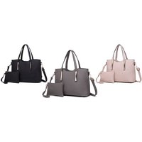 pu leather shoulder bag and matching purse set: grey